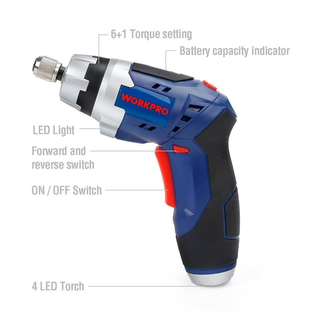 3.6V Cordless Screwdriver Fold-able Electric Screwdriver Rechargeable Screwdriver with Work Light Image 2