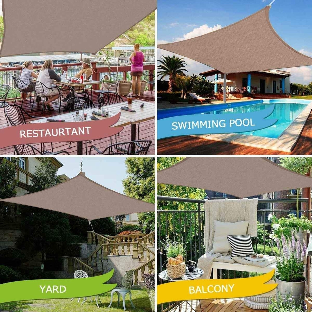 300D Waterproof Polyester Rectangle Awning Sun shading net Shade Sail Outdoor Shelter Image 5