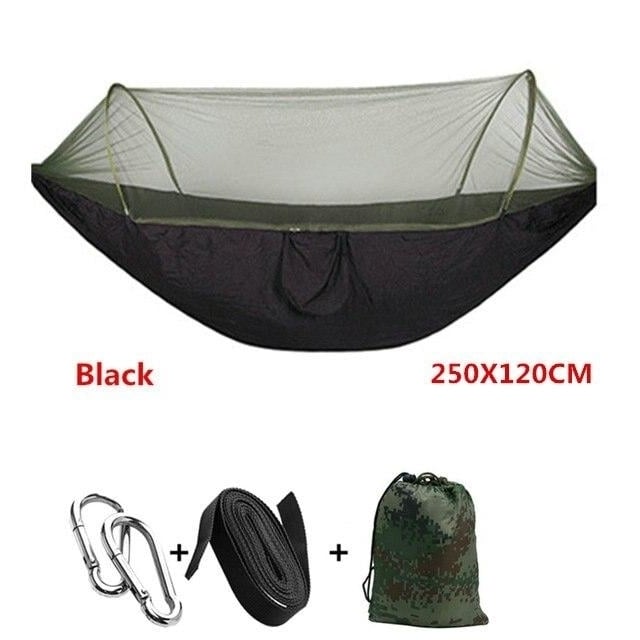 Automatic unfolding hammock ultralight parachute hunting mosquito net double lifting outdoor furniture 250X120CM Image 3