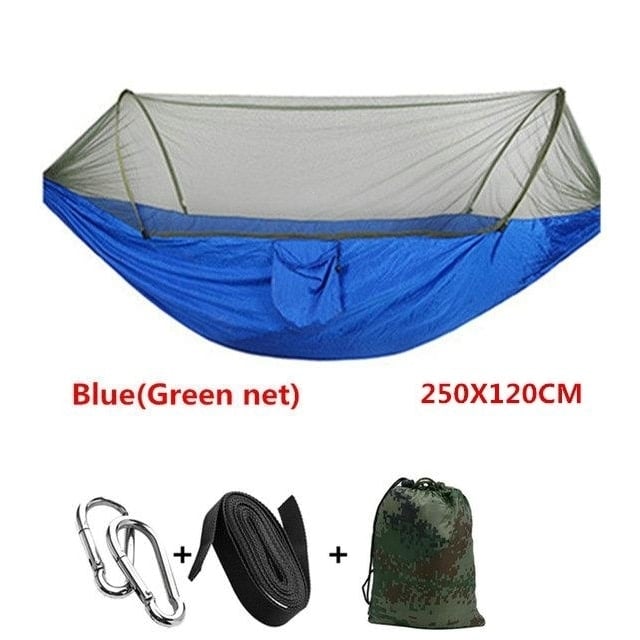 Automatic unfolding hammock ultralight parachute hunting mosquito net double lifting outdoor furniture 250X120CM Image 4