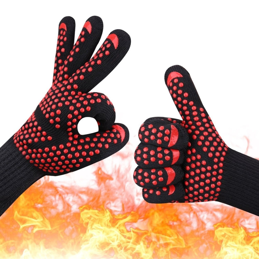 bakewere Oven Mitts Gloves BBQ Silicon gloves High Temperature Anti-scalding 500,800 Degree Insulation Barbecue Image 1