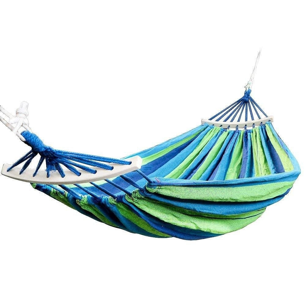 Double Hammock 450 Lbs Portable Travel Camping Hanging Swing Lazy Chair Canvas Hammocks Image 1