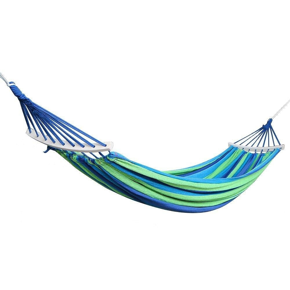 Double Hammock 450 Lbs Portable Travel Camping Hanging Swing Lazy Chair Canvas Hammocks Image 2