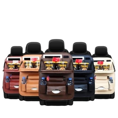 fine Pu Leather Car Seat Back Organizer Image 1