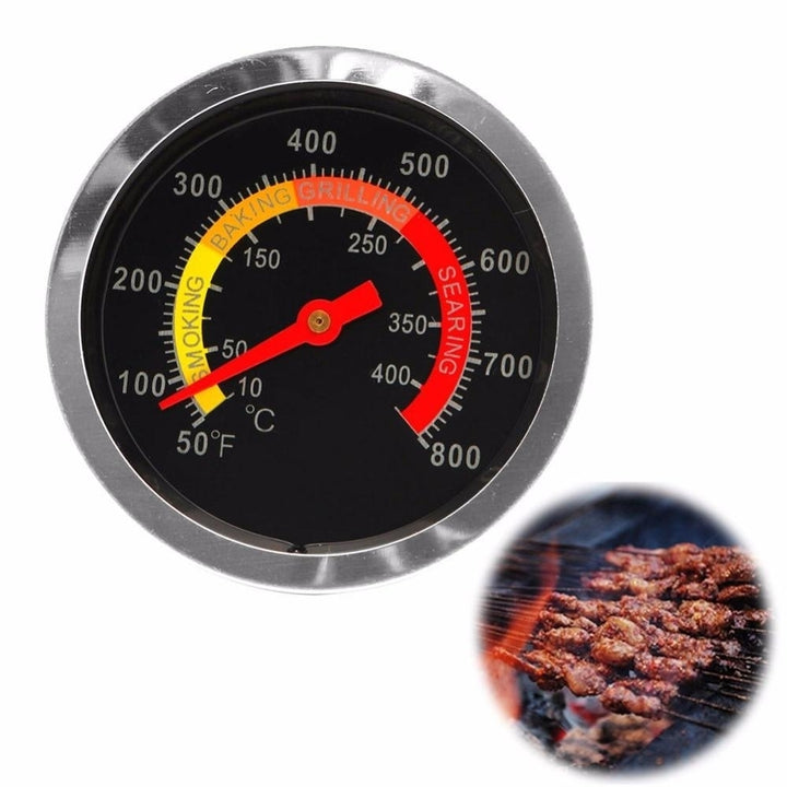 Outdoor Barbecue Stainless Steel Display Thermometer Roast BBQ Pit Smoker Grill Temp Gauge C42 Image 1