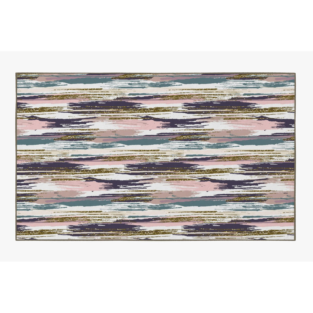 Deerlux Abstract Glitter Area Rug 5x7 Non-Slip Modern Living Room Decor Pink Purple Image 3