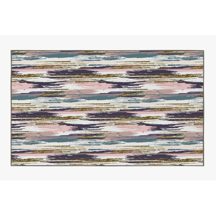 Deerlux Abstract Glitter Area Rug 5x7 Non-Slip Modern Living Room Decor Pink Purple Image 3