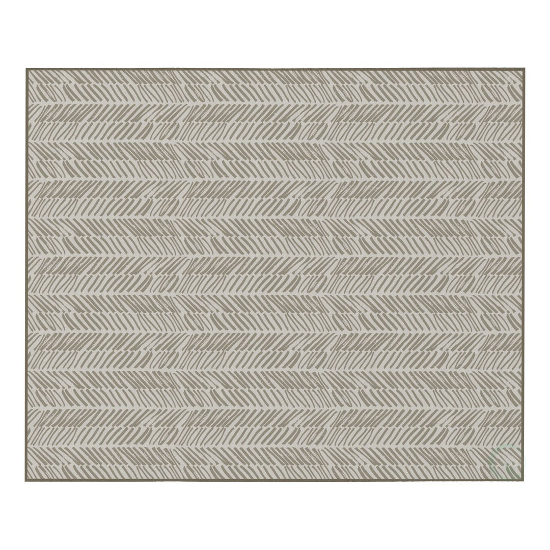 Deerlux Chevron Area Rug Beige Abstract Non-Slip 5x7 Living Room Carpet Image 4