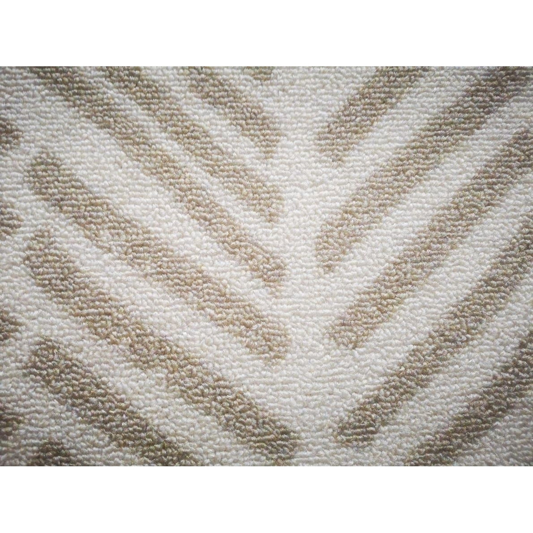 Deerlux Chevron Area Rug Beige Abstract Non-Slip 5x7 Living Room Carpet Image 5