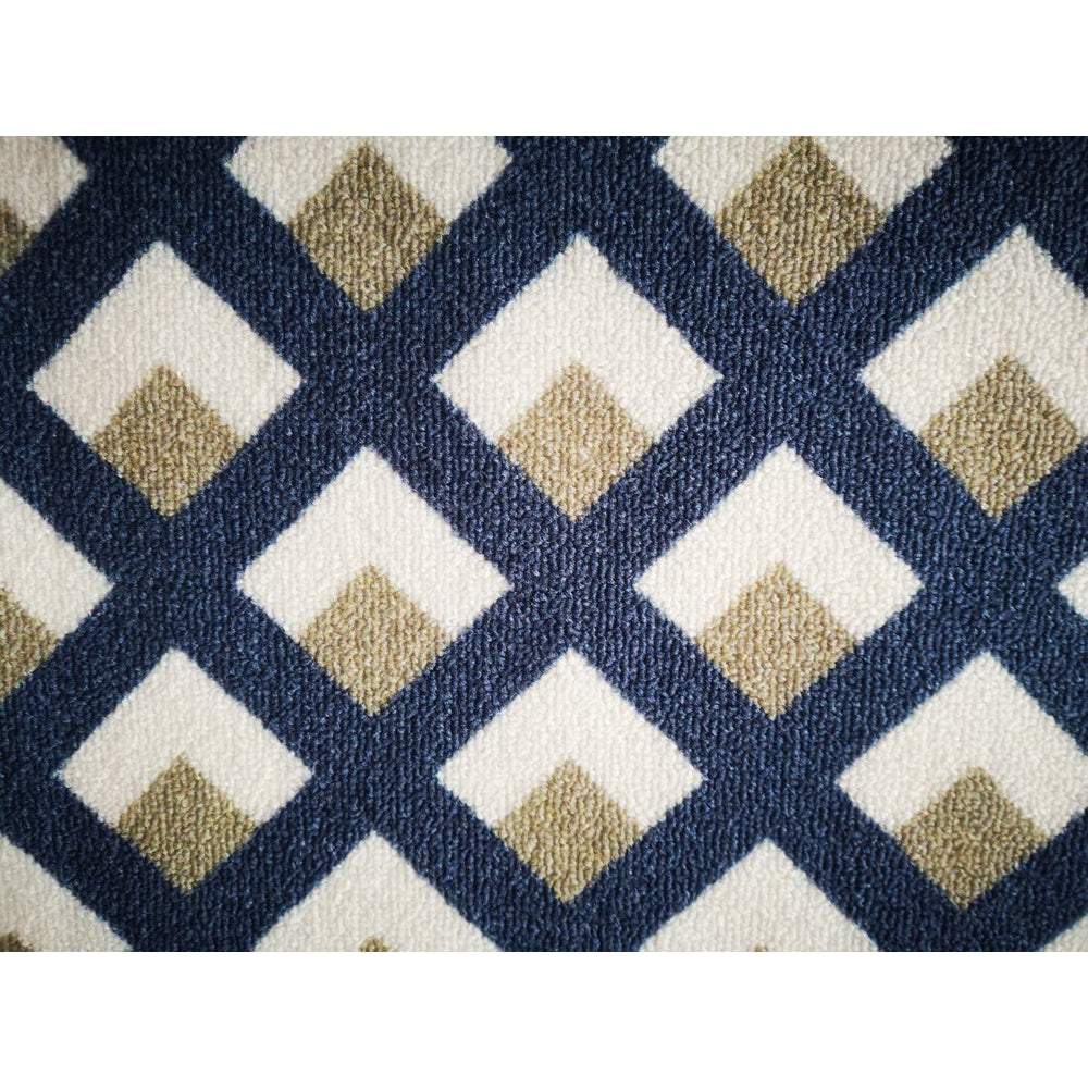Deerlux Modern Living Room Area Rug with Nonslip Backing, Geometric Gray and Blue Trellis Pattern Image 3