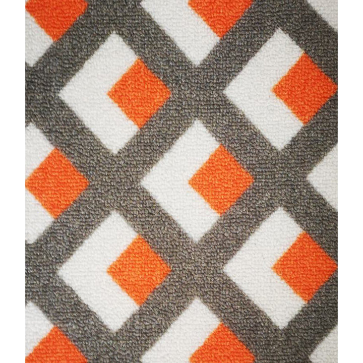 Deerlux Modern Living Room Area Rug with Nonslip Backing, Geometric Gray and Orange Trellis Pattern Image 6