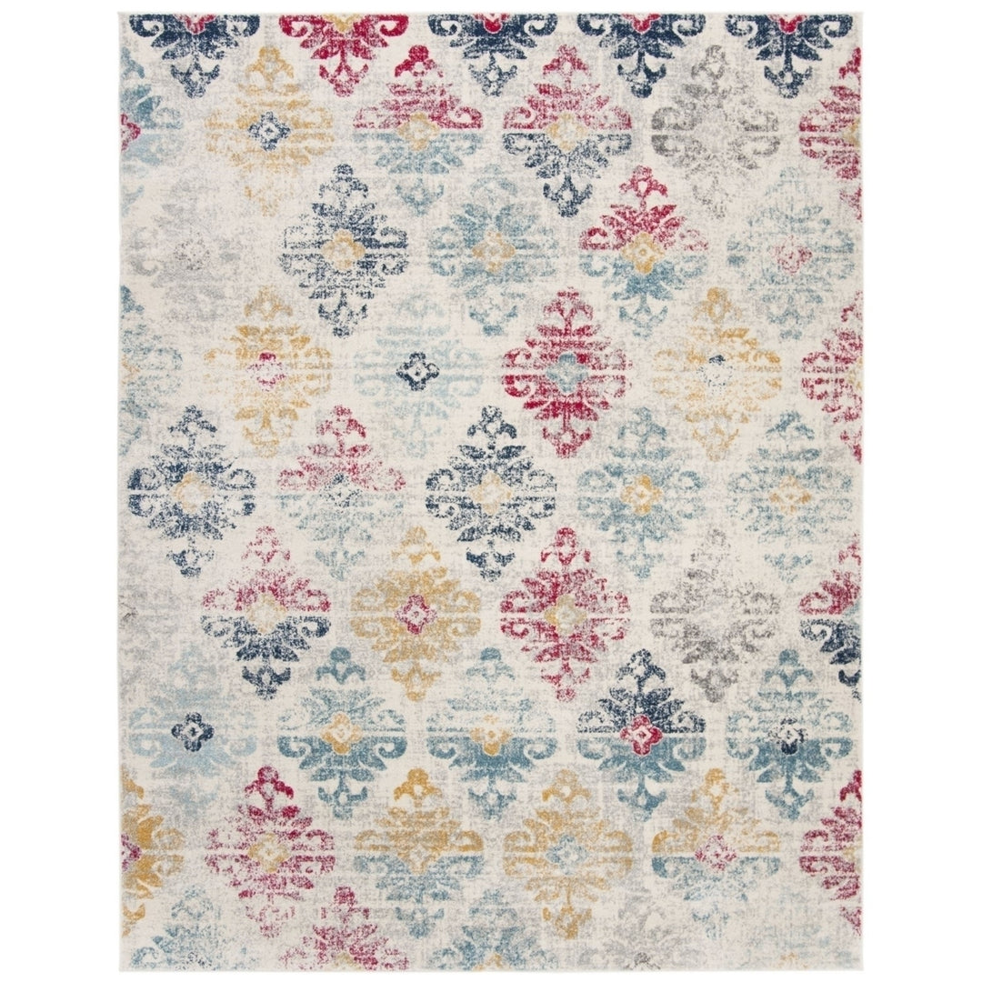 SAFAVIEH Madison Collection MAD304M Ivory / Blue Rug Image 11