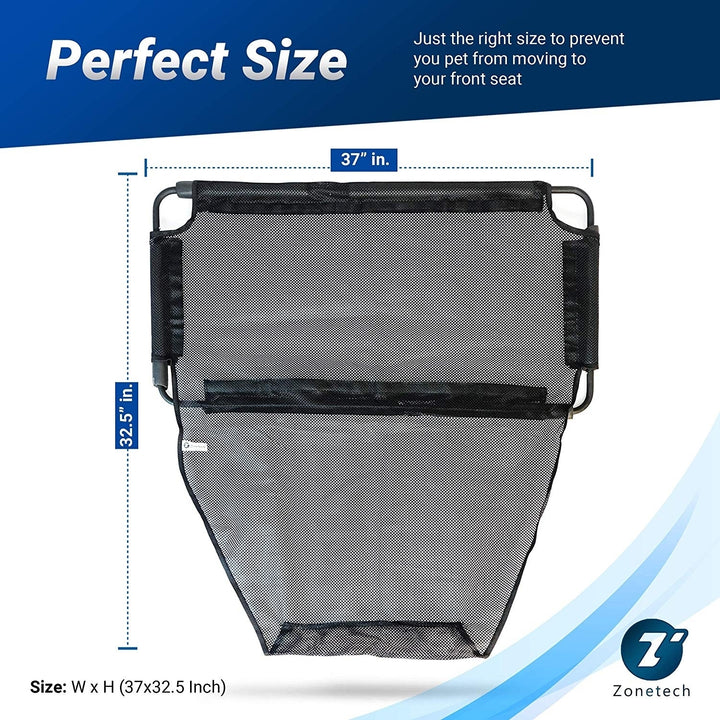 Zone Tech Car Pet Full Mesh Barrier Cover Cage Universal Large Padded With Steel Image 3