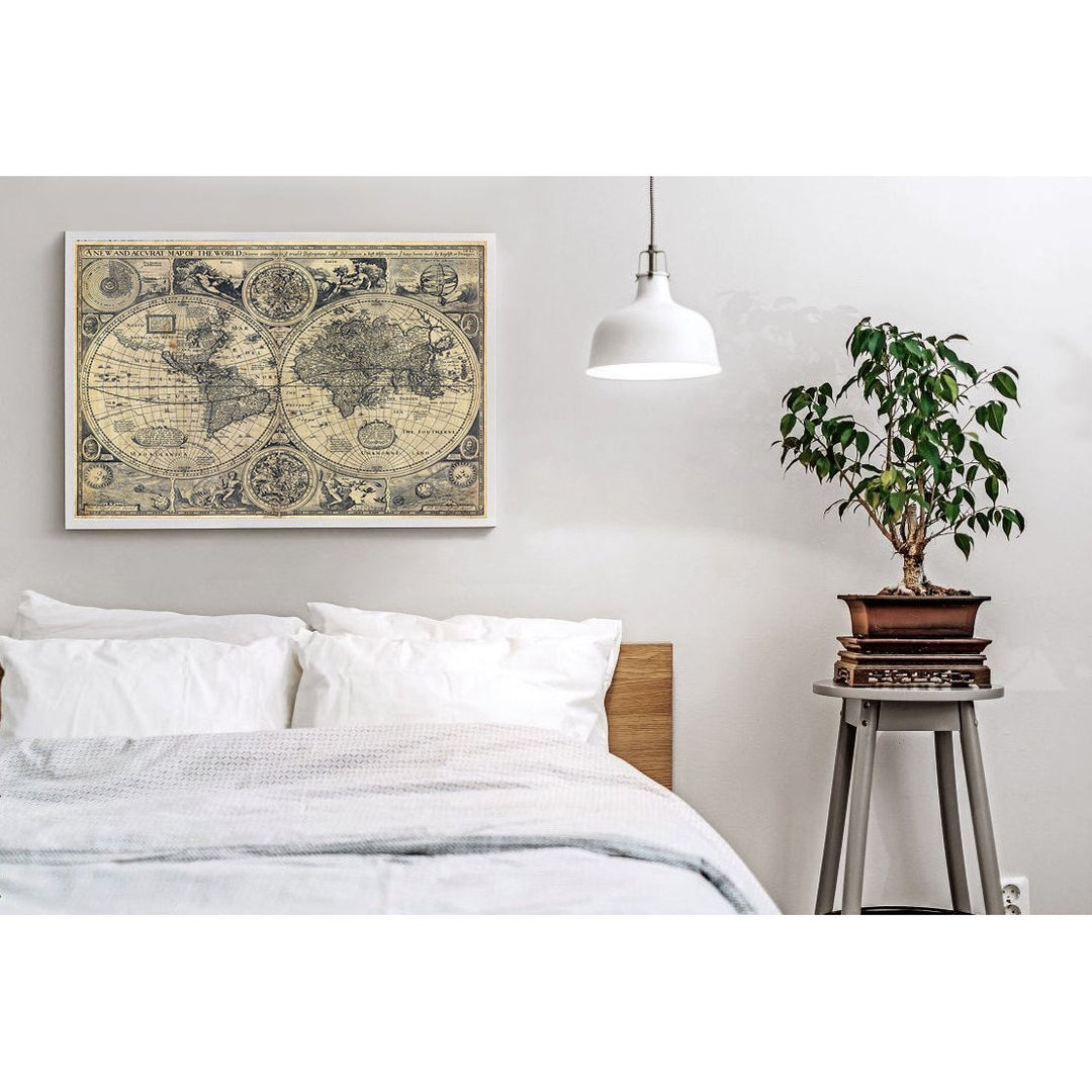 Giant Historic World Map 1626 Old Antique Restoration Hardware Style World Map Fine Art Print Old world map House Image 1