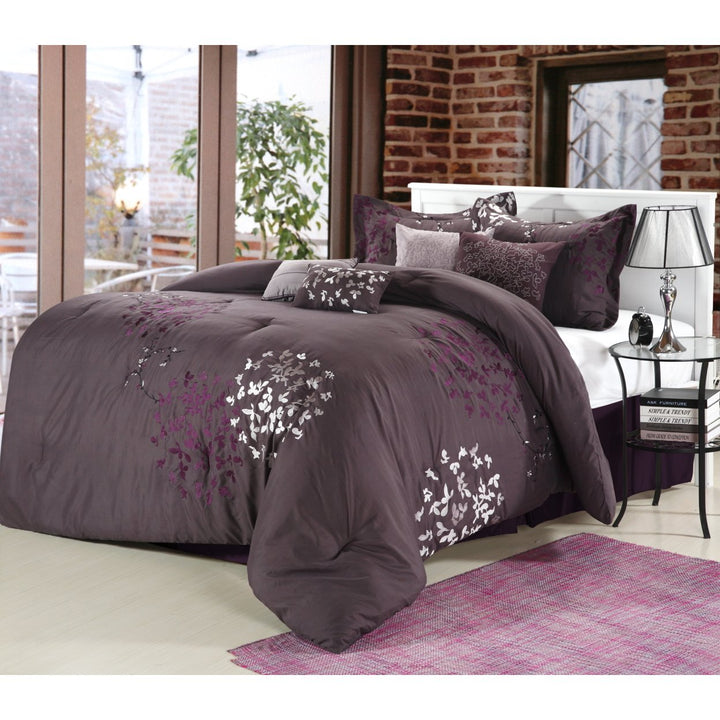 Cheila 8-Piece Embroidered Comforter Set Image 1