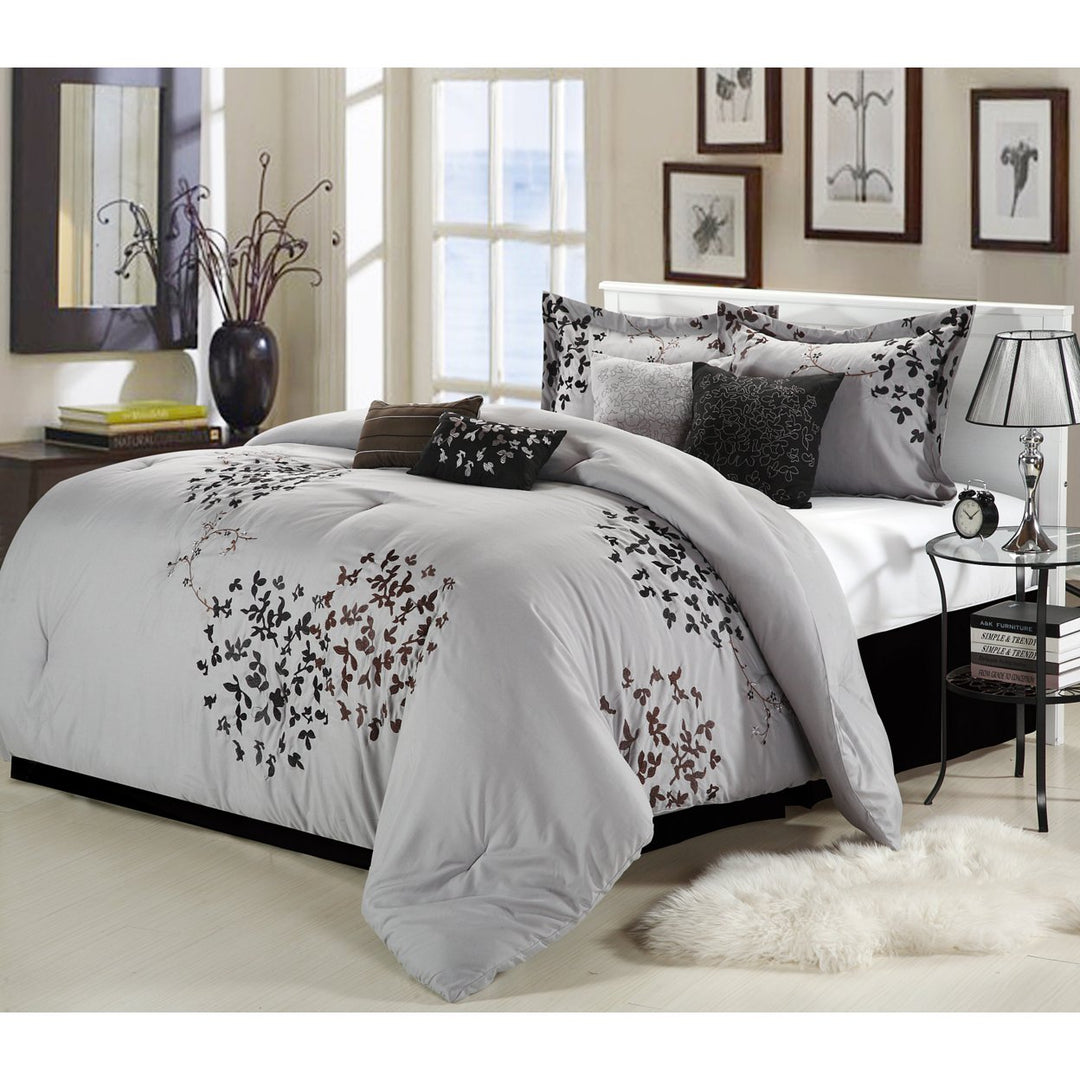 Cheila 8-Piece Embroidered Comforter Set Image 1