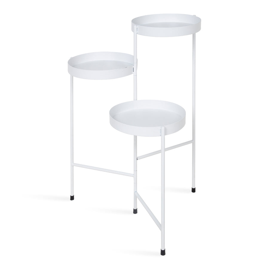 Tri-Level Metal Plant Stand, White Image 1