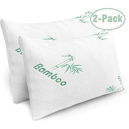 2 Bamboo Memory Foam Queen Size Pillows Image 2