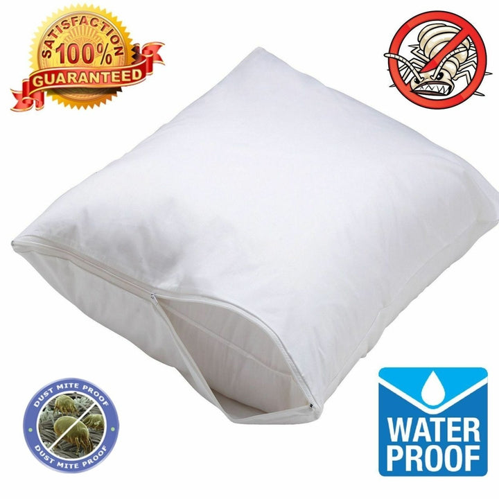 Zippered Fabric Waterproof and Bed Bug/Dust Mite Mattress Cover Protector Image 3
