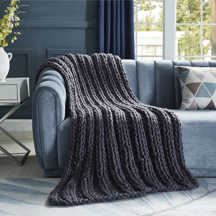 Coronela Cozy Extra Soft Channel Knit Throw Blanket 40x60 50x70 Multiple Colors Image 1