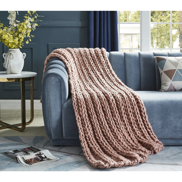 Coronela Cozy Extra Soft Channel Knit Throw Blanket 40x60 50x70 Multiple Colors Image 1