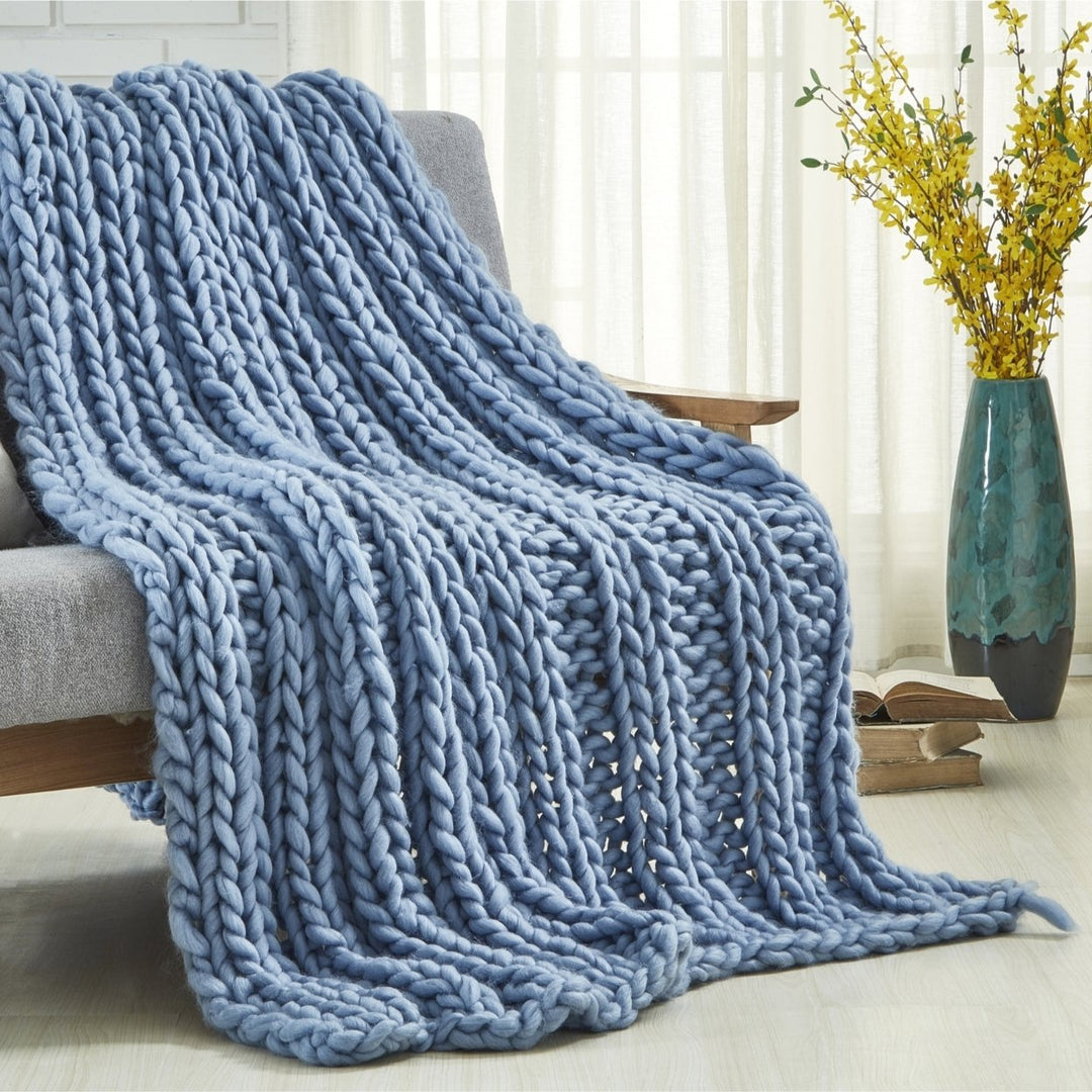 Coronela Cozy Extra Soft Channel Knit Throw Blanket 40x60 50x70 Multiple Colors Image 1