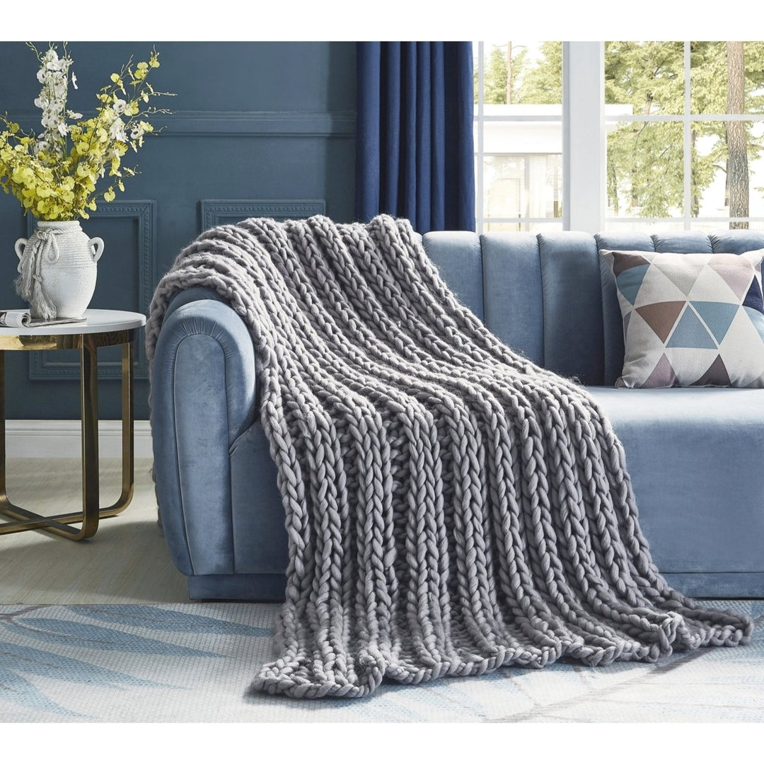 Coronela Cozy Extra Soft Channel Knit Throw Blanket 40x60 50x70 Multiple Colors Image 1