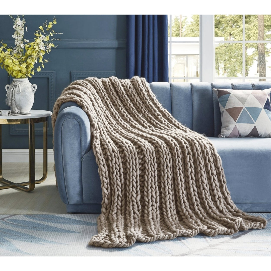 Coronela Cozy Extra Soft Channel Knit Throw Blanket 40x60 50x70 Multiple Colors Image 1