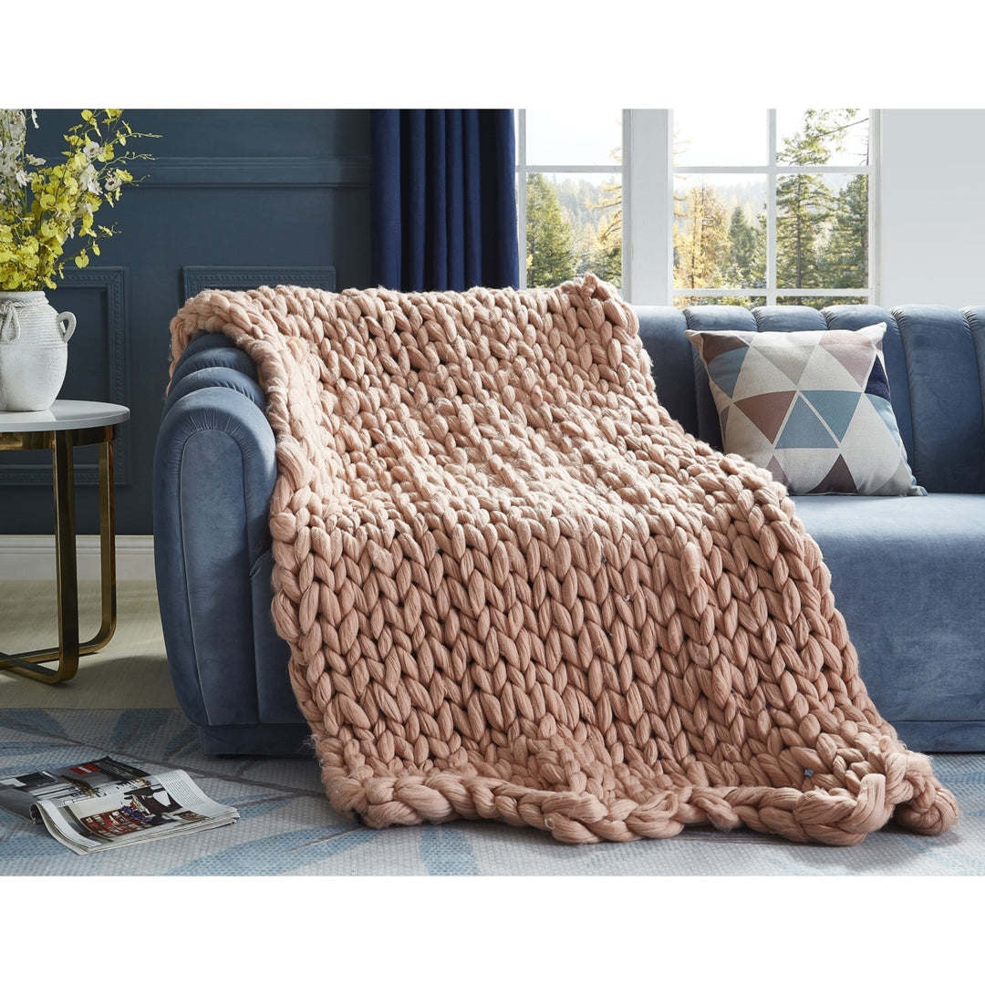 Mantisa Chunky Knit Throw-Cozy-Extra Soft Image 1