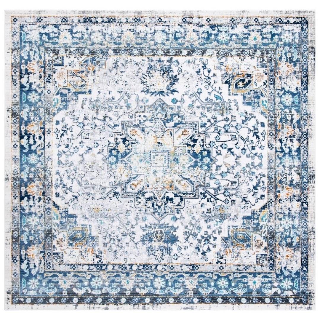 SAFAVIEH Aria Collection ARA711A Ivory / Navy Rug Image 6