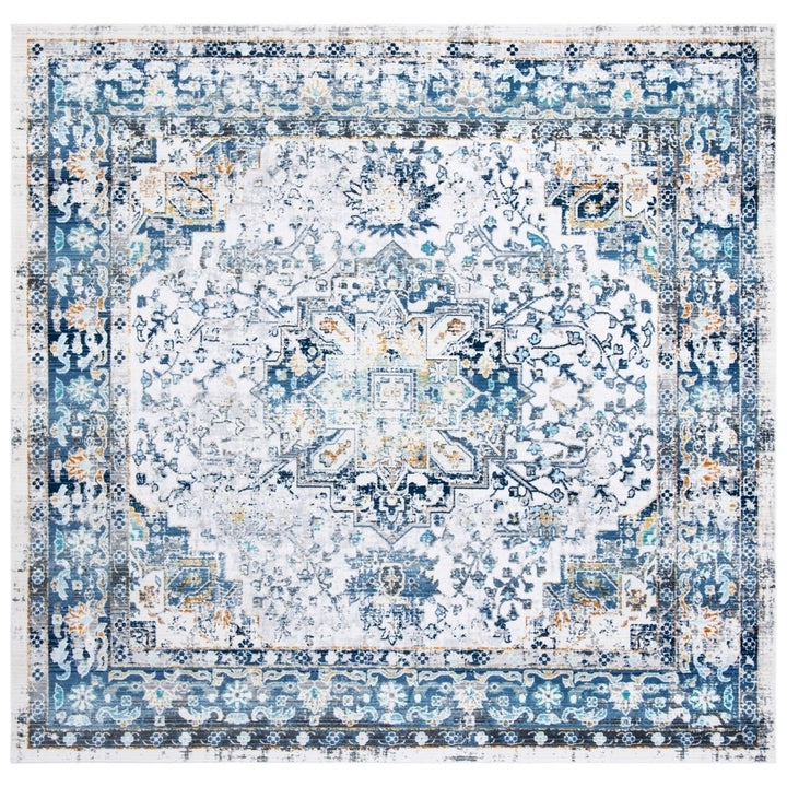 SAFAVIEH Aria Collection ARA711A Ivory / Navy Rug Image 6