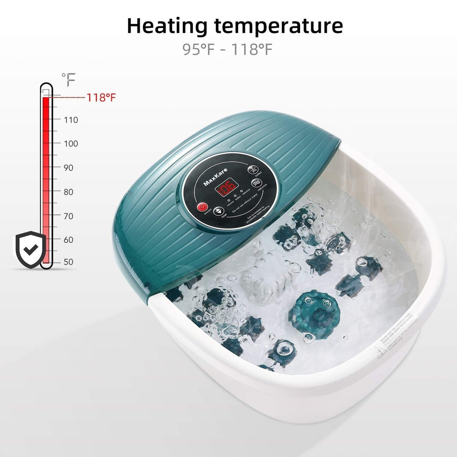 Foot Spa/Bath Massager with Heat, Bulbbles, and Vibration, Digital Temperature Control, 16 Masssage Rollers with Mini Image 1