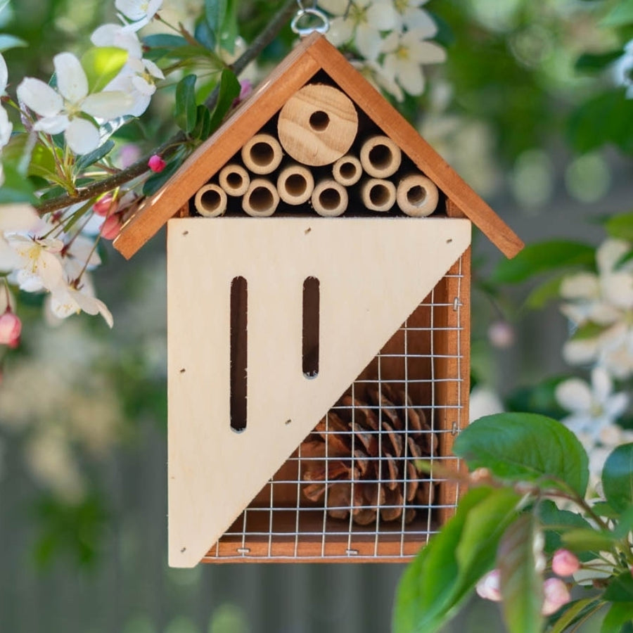 Pollinating Palace Wooden Insect Hotel for Bees Butterflies Ladybugs Eco-Friendly Image 1