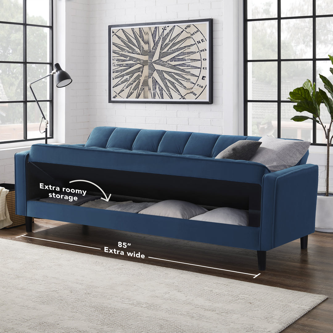 Rosco Sofa Bed-Convertible-Tufted with Storage Image 2