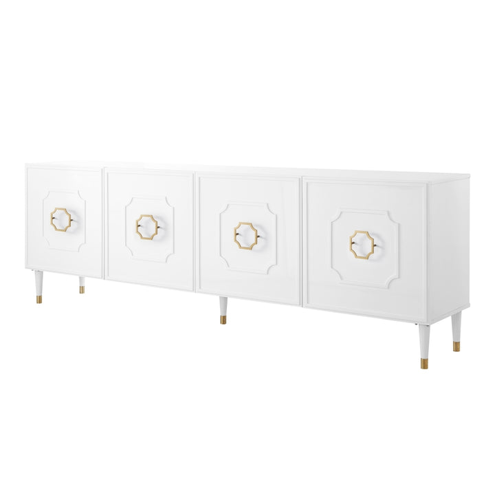 Tua Sideboard-4 Doors-Brushed Finish Handle and Leg Tip-4 Adjustable Shelves Image 6