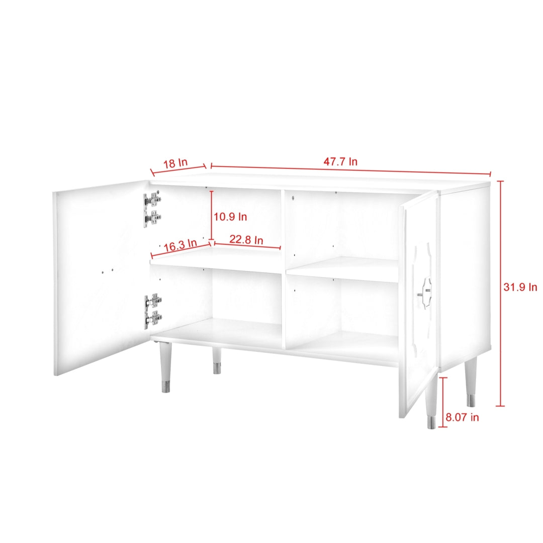 Tua Sideboard-2 Doors-Brushed Finish Handle and Leg Tip-2 Adjustable Shelves Image 5