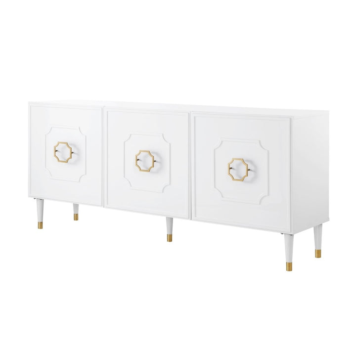 Tua Sideboard-3 Doors-Brushed Finish Handle and Leg Tip-3 Adjustable Shelves Image 6