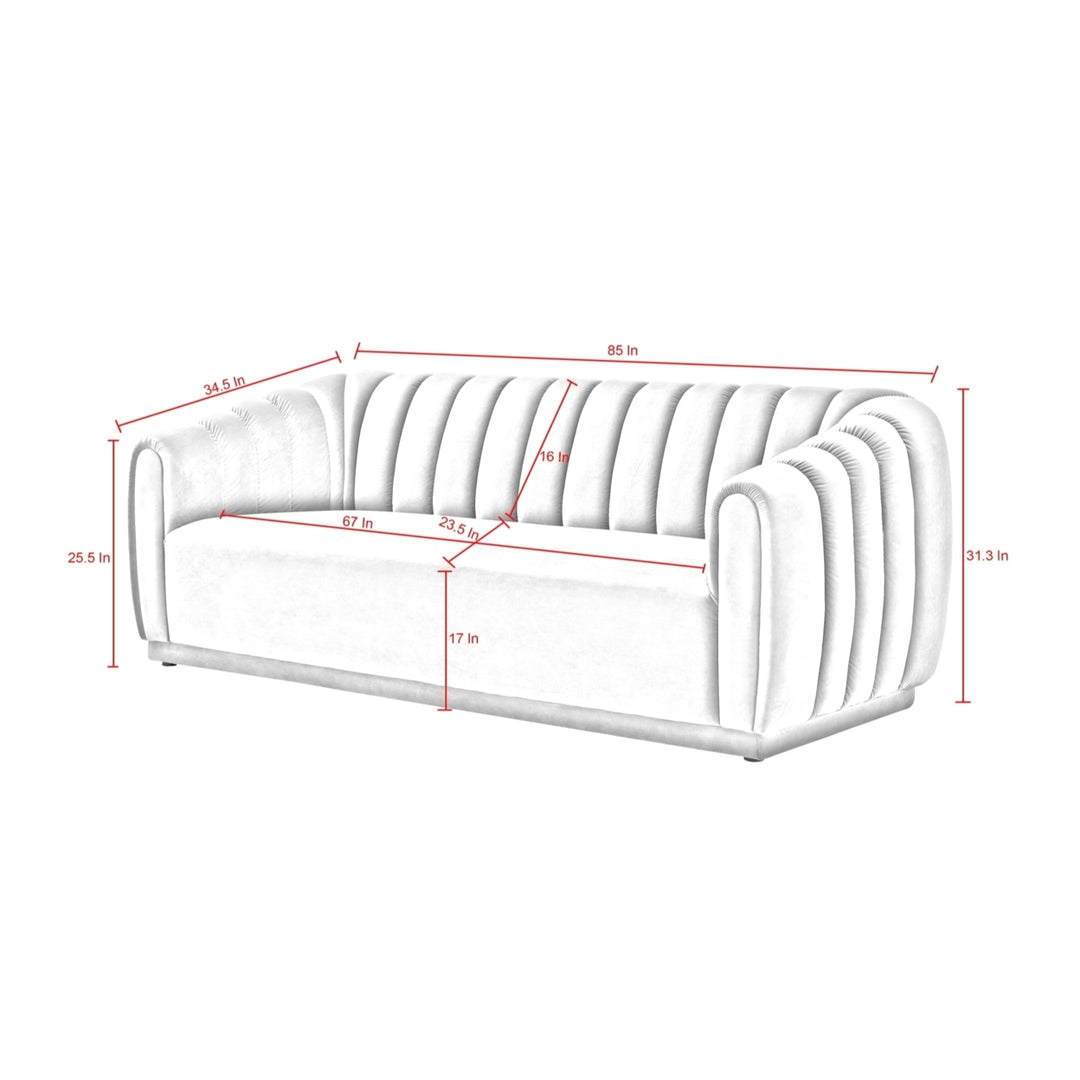 Jabir Sofa-Channel Tufted Arms and Back-Rolled Arms-Sinuous Spring Seat Construction Image 2