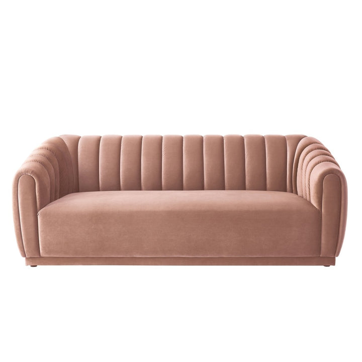 Jabir Sofa-Channel Tufted Arms and Back-Rolled Arms-Sinuous Spring Seat Construction Image 3