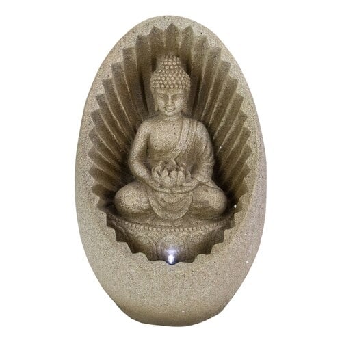 Northlight 11" Beige Sitting Buddha Outdoor Garden Water Fountain Image 1