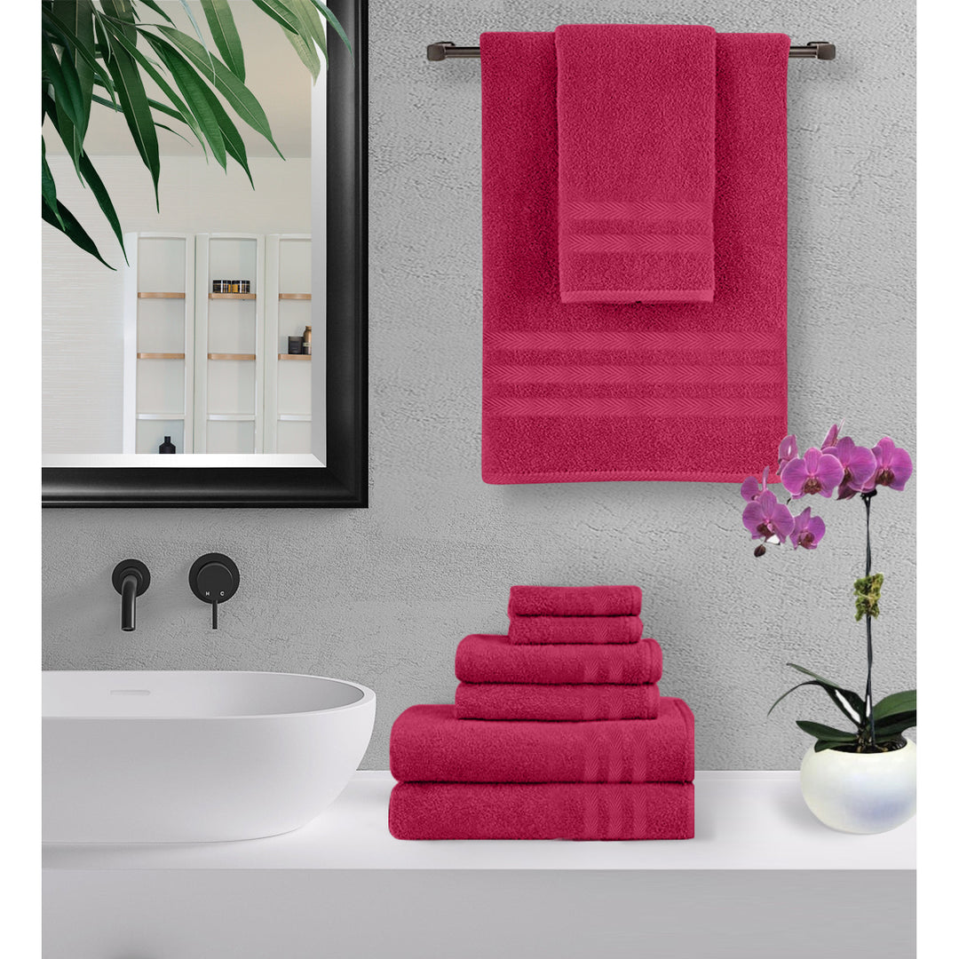 Home Sweet Home 6-Piece 650 GSM Cotton Bath Towel Set Image 1