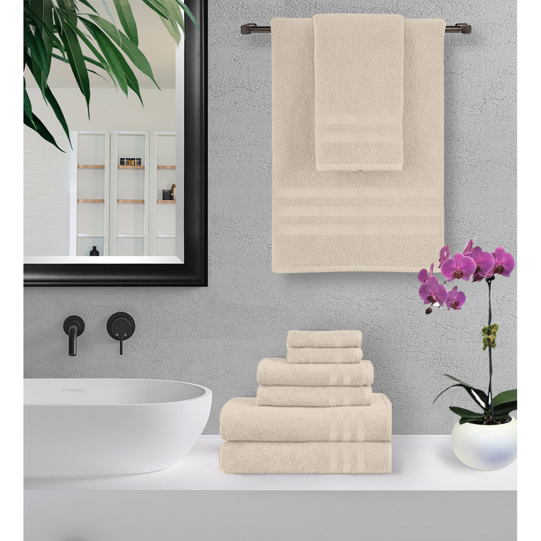 Home Sweet Home 6-Piece 650 GSM Cotton Bath Towel Set Image 3