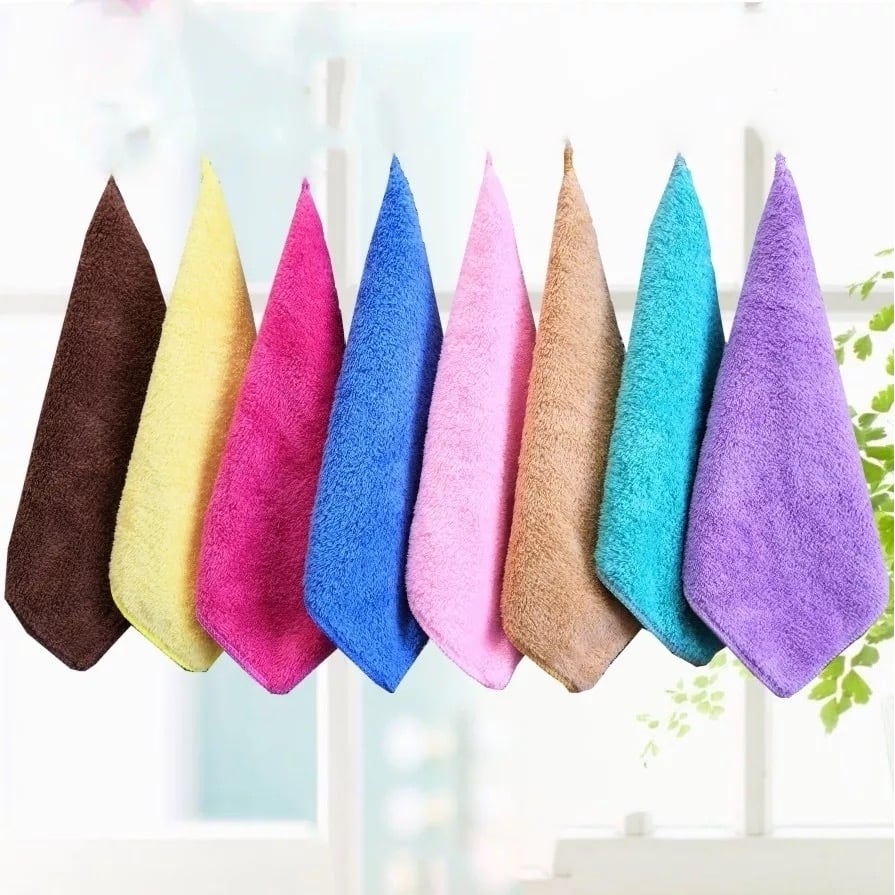 Multi-Pack Microfiber Kitchen Washcloths 12"x12" Assorted Colors Highly Absorbent Image 3