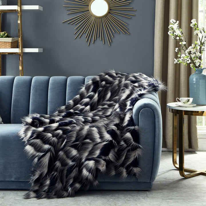 Beaumont Navy Throw - Reverse Micromink Cozy Extra Soft Image 1