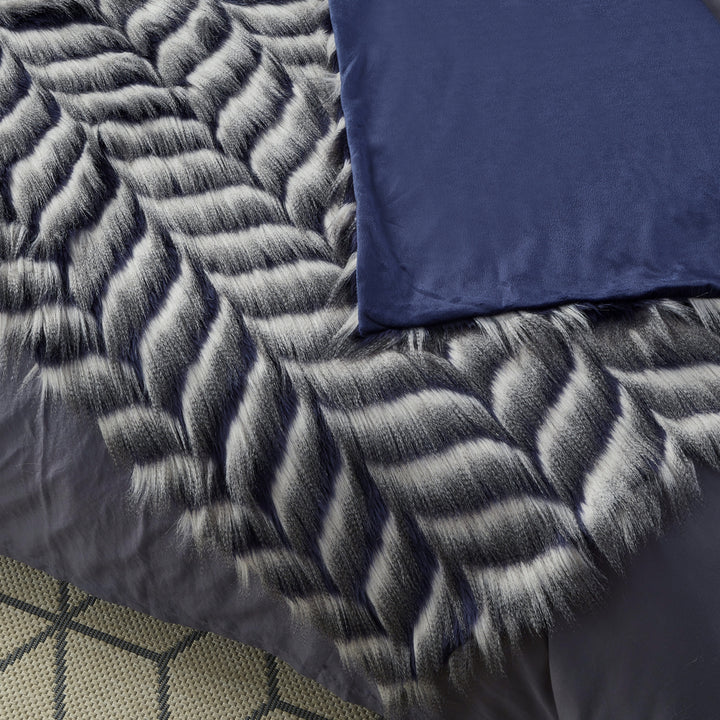 Beaumont Navy Throw - Reverse Micromink Cozy Extra Soft Image 6