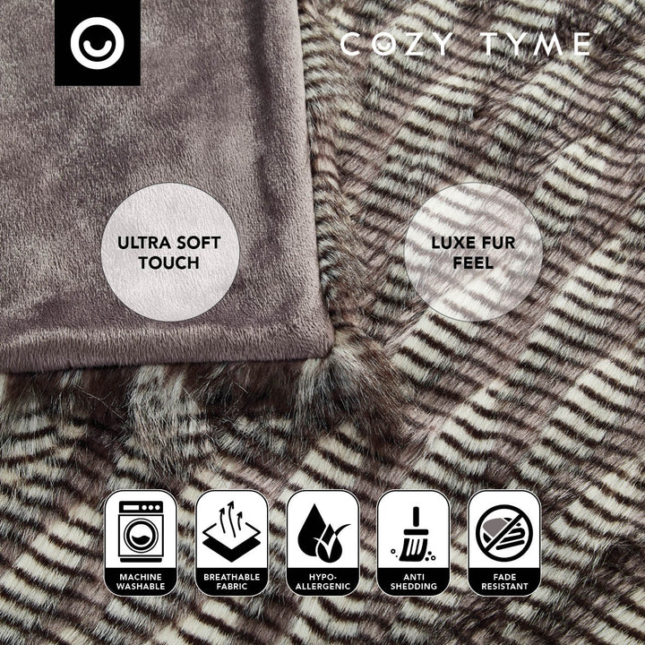 Verito Dark Grey Throw - Reverse Micromink Cozy Extra Soft Image 5