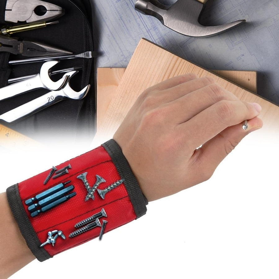 1pc Magnetic Wristband Hand Wraps Tool Bag Adjustable Electrician Screws Nails Drill Holder Belt Bracelet For Home Image 1