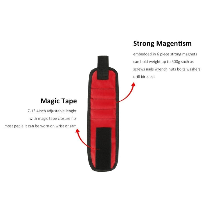 1pc Magnetic Wristband Hand Wraps Tool Bag Adjustable Electrician Screws Nails Drill Holder Belt Bracelet For Home Image 7