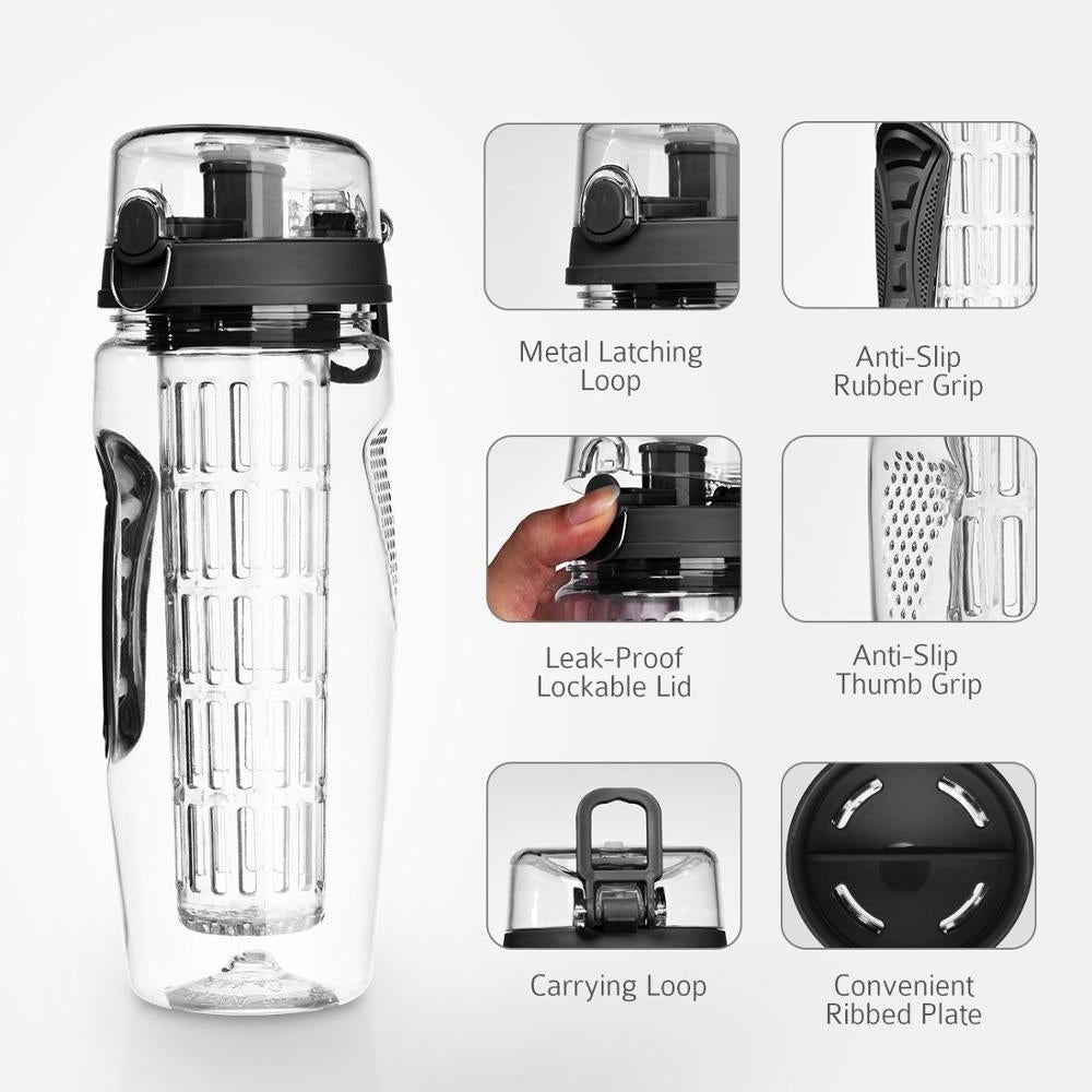 32oz 900ml Fruit Infuser Juice Shaker Sports Lemon Water Bottle Tour Hiking Portable Climbing Camp Image 8