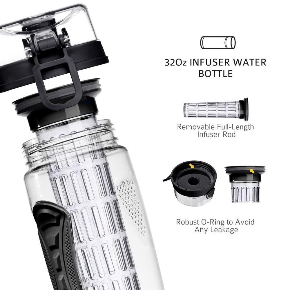 32oz 900ml Fruit Infuser Juice Shaker Sports Lemon Water Bottle Tour Hiking Portable Climbing Camp Image 9